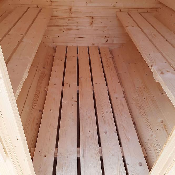 Venkovní sudová sauna s terasou 2,4 m