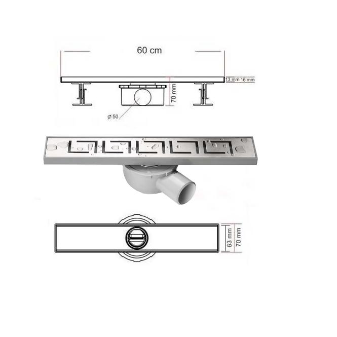 Linearne odvodnenie sprchový žlab Axus L-600 12308