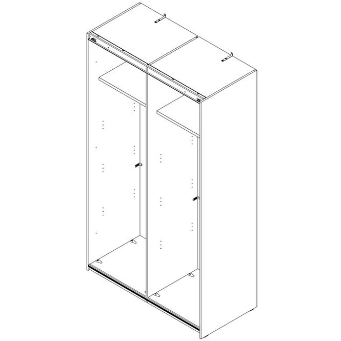 Skříň Sapporo 120cm Bílá Lesk