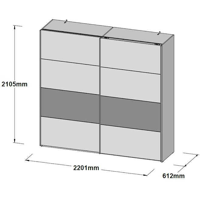 Skříň Jakobina 220cm Dub/Černá