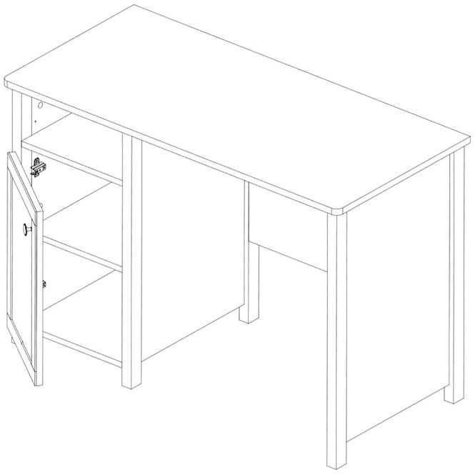 Psací Stůl Luna 110cm Bílý/Ružová