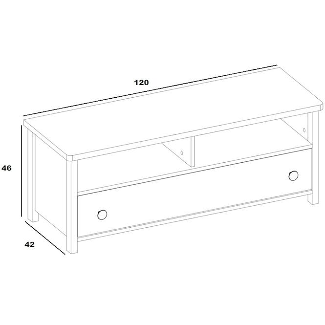 Tv Stolek Luna 120cm Bílý/Ružová