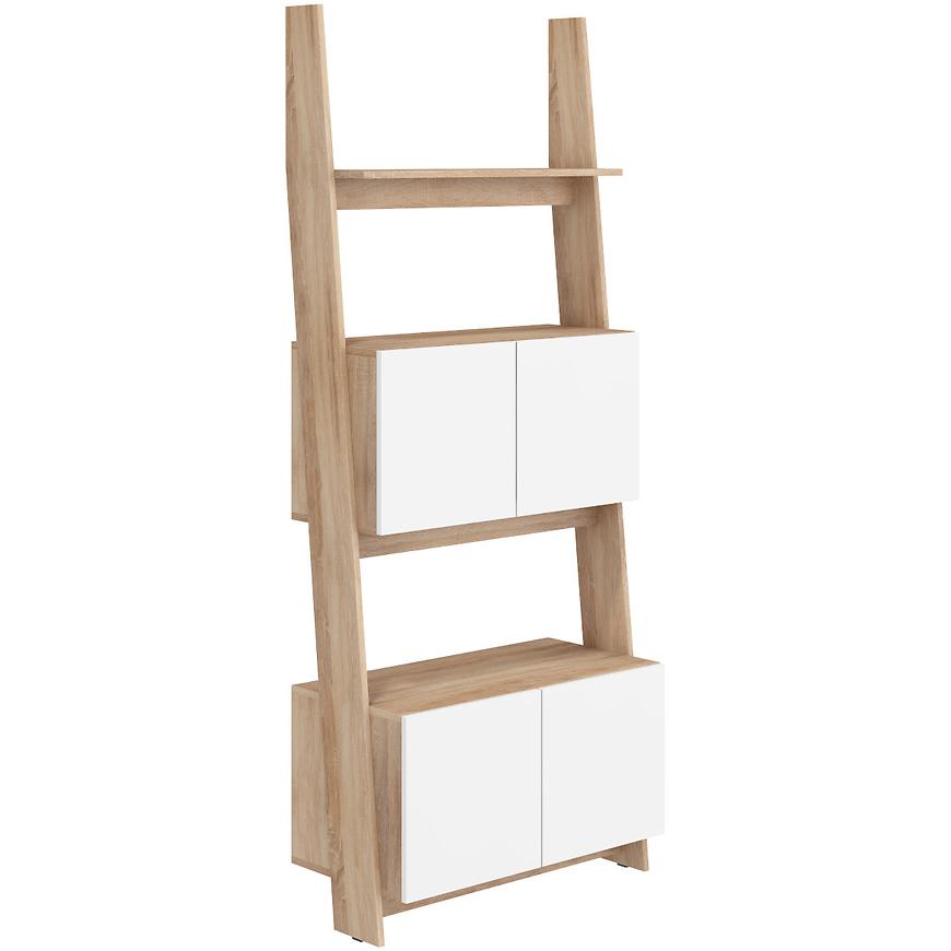 Regál Rack 80cm 2D Dub Sonoma/Bílá