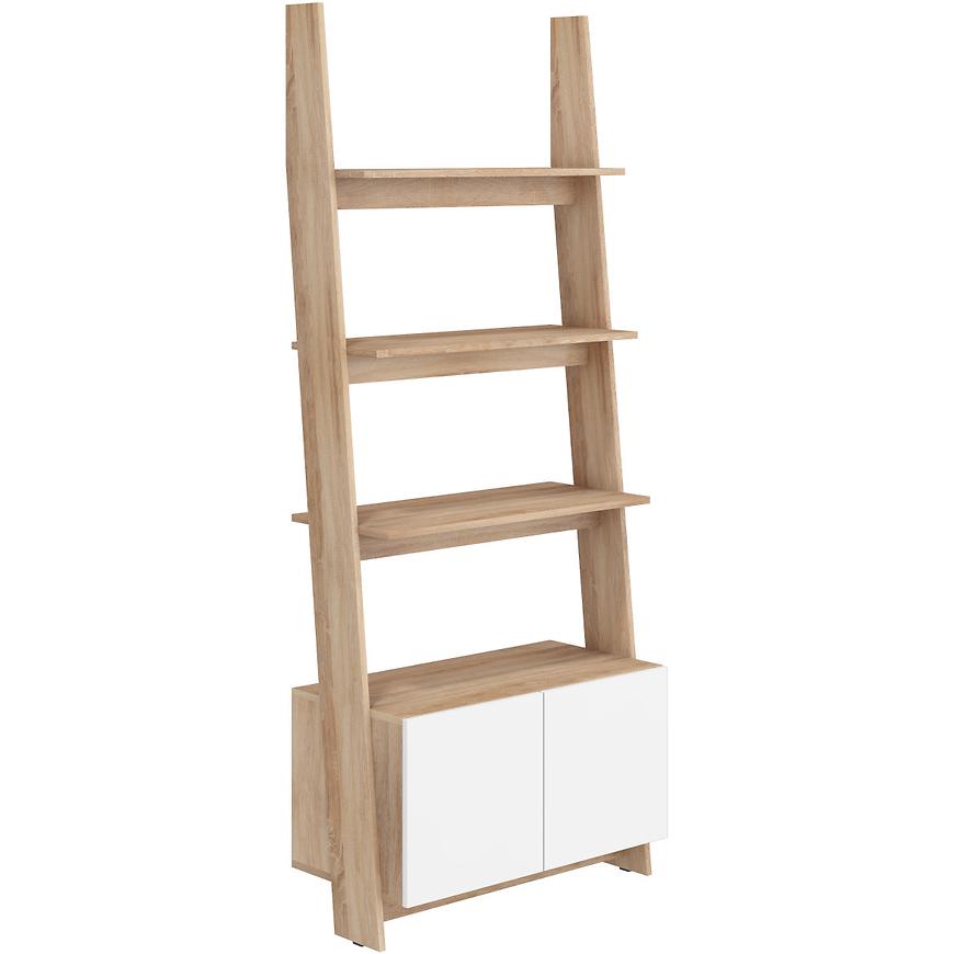 Regál Rack 80cm 1D Dub Sonoma/Bílá