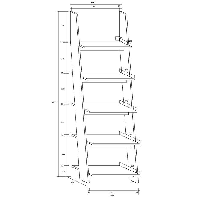 Regál Rack 60cm Dub Sonoma