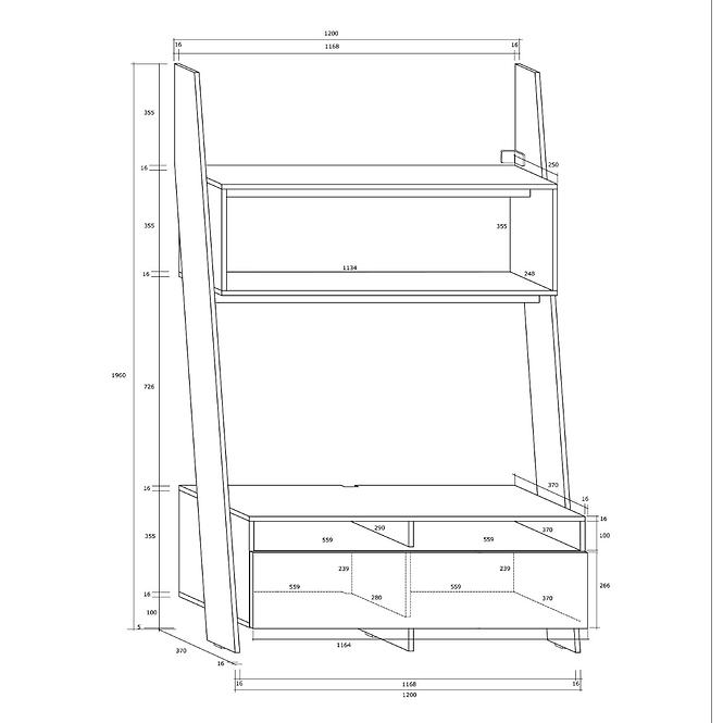 Tv Stolek Rack Bílá/Černá