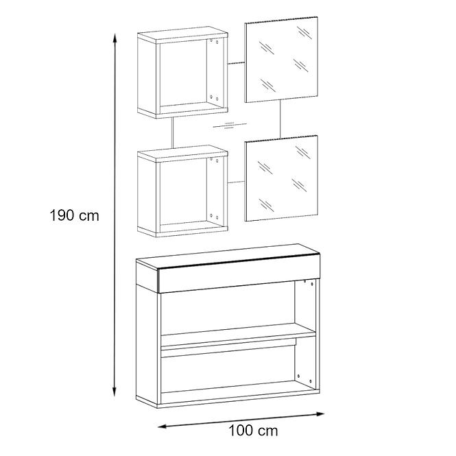 Předsíňová Stěna Easy IV 100cm Wotan/Bílý