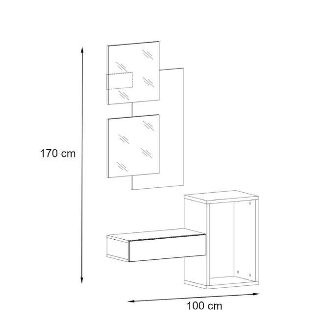 Předsíňová Stěna Easy I 100cm Wotan/Bílý