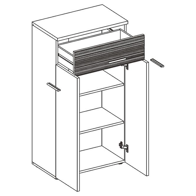 Komoda Gustavo Typ G Wellington/Bílý Lesk Dww Gv Typ G