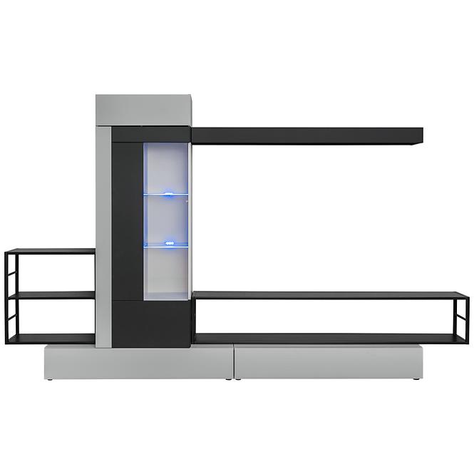 Obývací Stěna Rebel 300cm černá/šedá