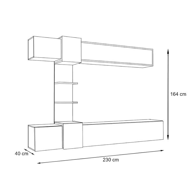 Obývací Stěna Rio 230cm Antracyt/Wellington