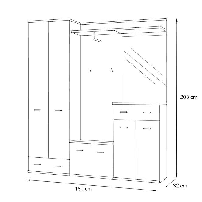 Předsíňová Stěna Armario III + Polštář Dub Sonoma