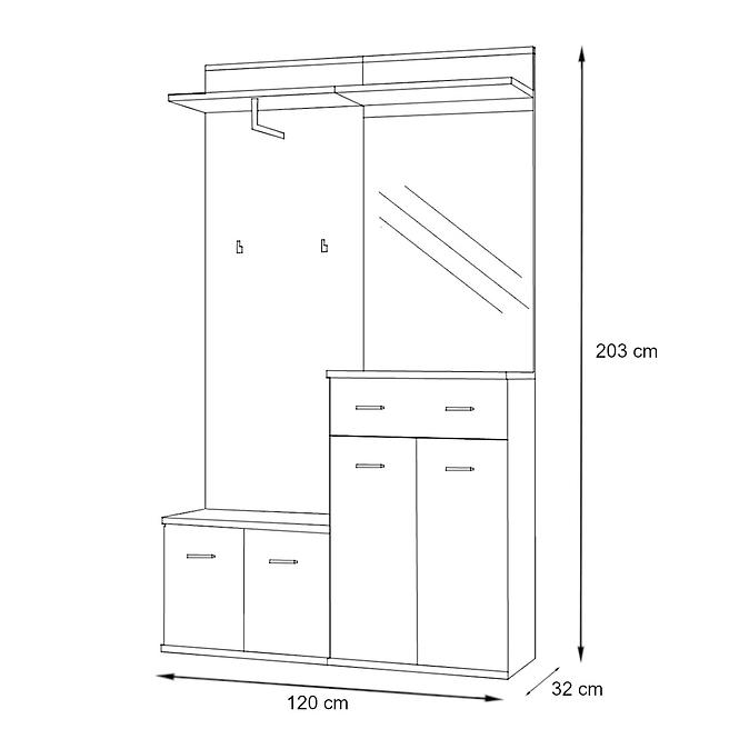 Předsíňová Stěna Armario II + Polštář Dub Sonoma