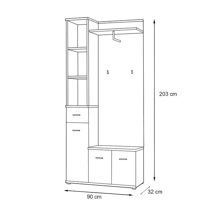 Předsíňová Stěna Armario I Dub Sonoma
