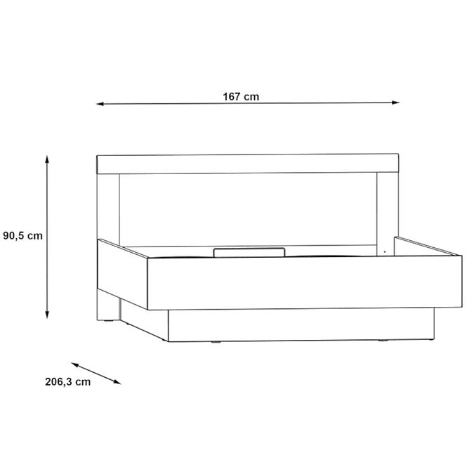 Postel Julietta 160cm Beton/Bílý Lesk