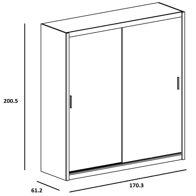 Skříň Winn 170cm Bílý/Zrcadlo