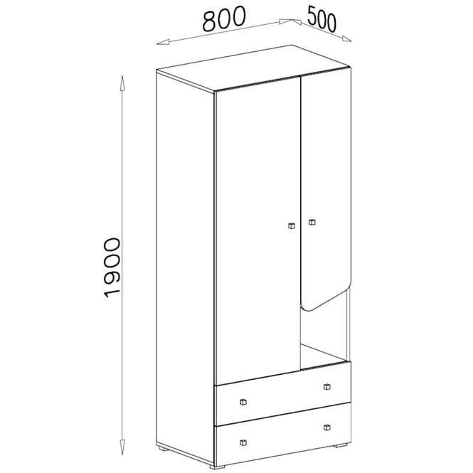 Skříň Delta 80cm Dub/Antacit