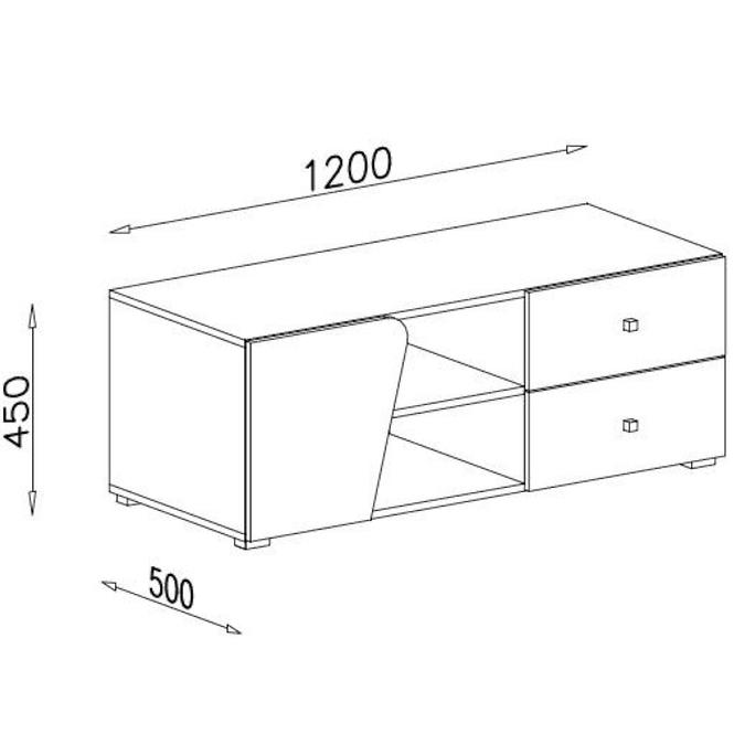 Tv Stolek Delta 120cm Dub/Antacit