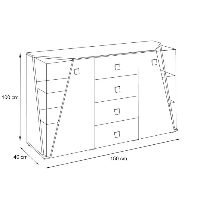 Komoda Edge Bily Ww Ee Sb
