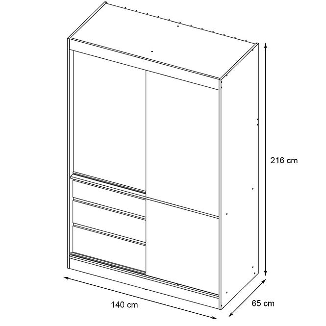 Skříň Haiti 140 Bílý/Bílý