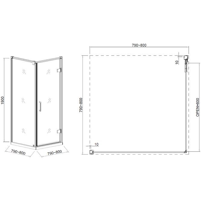 Sprchový kout Maja 80x80x190 černý