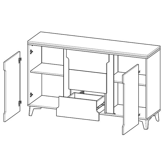 Komoda Gappa 2d3s Jasan/Bílá