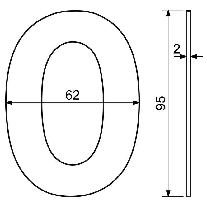 Nerezové Číslo Černé  0 Rn.95l