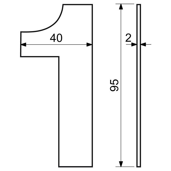 Nerezové Číslo Černé  1 Rn.95l