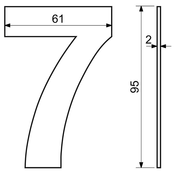 Nerezové Číslo Černé  7 Rn.95l
