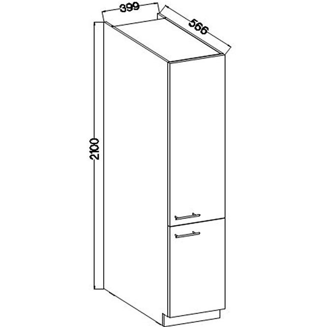 Kuchyňská Skříňka Lara 40dk-210 2f Bb Mdf Šedá Lesk