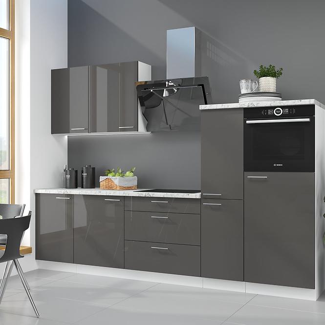 Kuchyňská Skříňka Lara 40dk-210 2f Bb Mdf Šedá Lesk