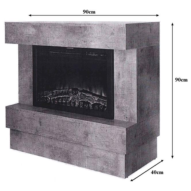 Elektrický Krb MATRIX, beton 2000W