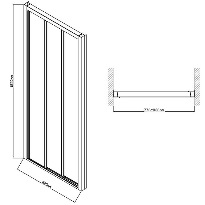 Sprchové dvere 80 HX152 BLACK