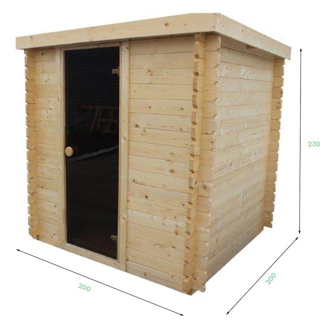 Venkovní hranatá sauna 2x2 m