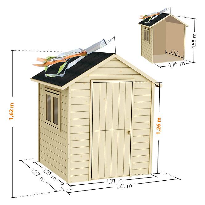 Dřevěný dětský domeček GARANCE 141x127x162 cm