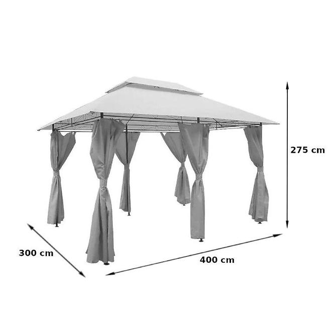 Zahradní pavilon 3x4 m šedý