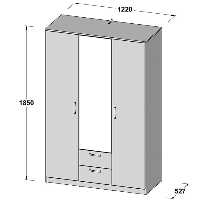 Skříň Niko 123cm Dub Sonoma