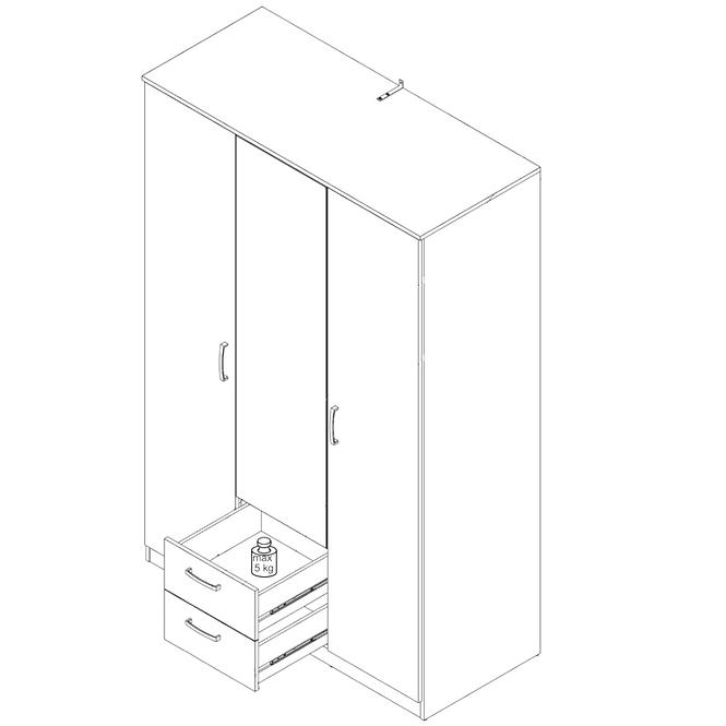 Skříň Niko 123cm Dub Sonoma