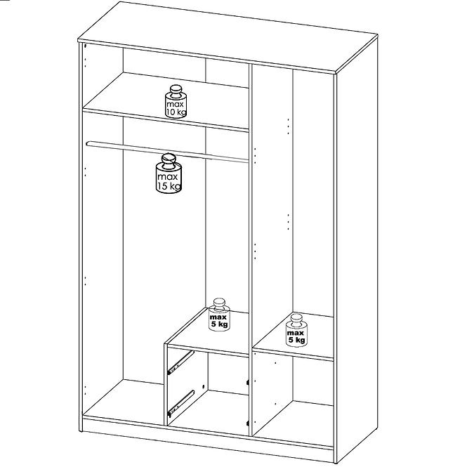 Skříň Niko 123cm Dub Sonoma