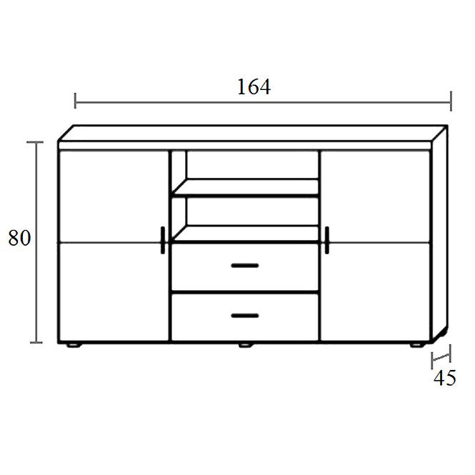 Komoda Samba 164 cm Švestka