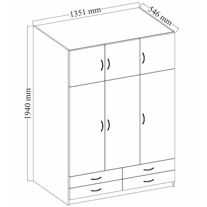 Skříň Stella 135 cm Buk