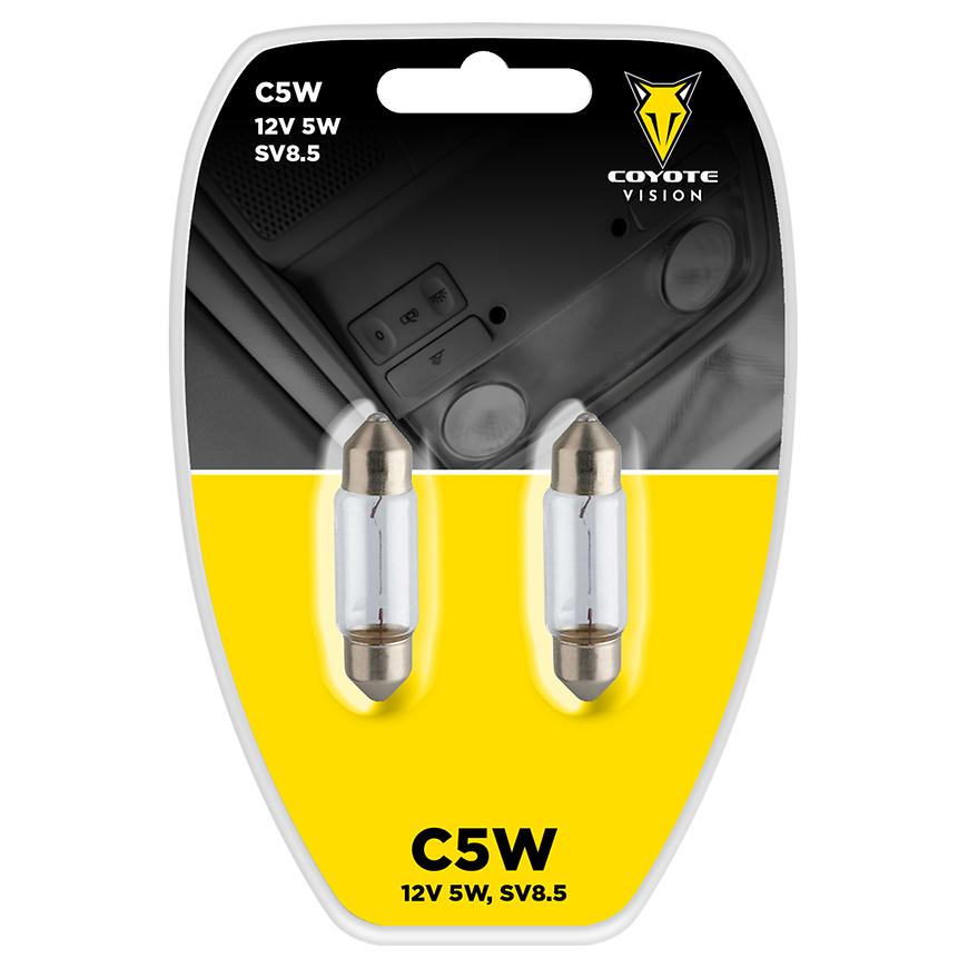 Žárovka 12V 5W C5W sufitová Coyote Vision 2 ks Blistr