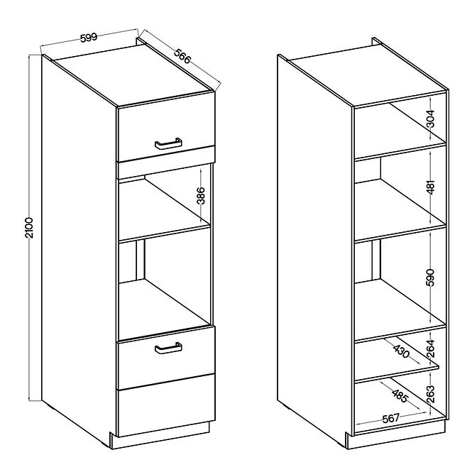 Kuchyňská skříňka Karmen 60dpm-210 2f