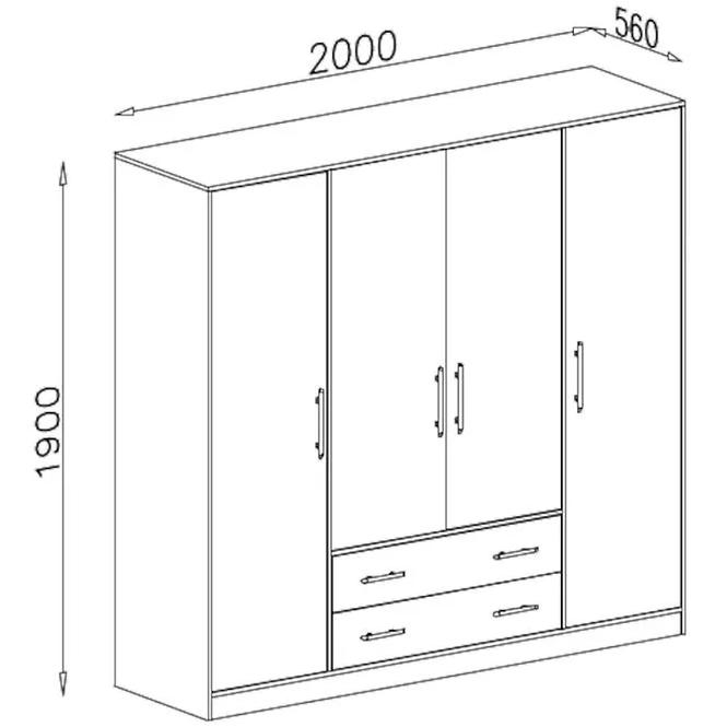 Skříň Smart SR1 200 cm antracyt