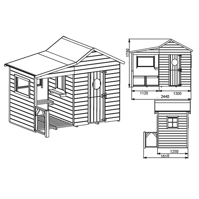 Dětský domeček Ela 243x125x175 cm