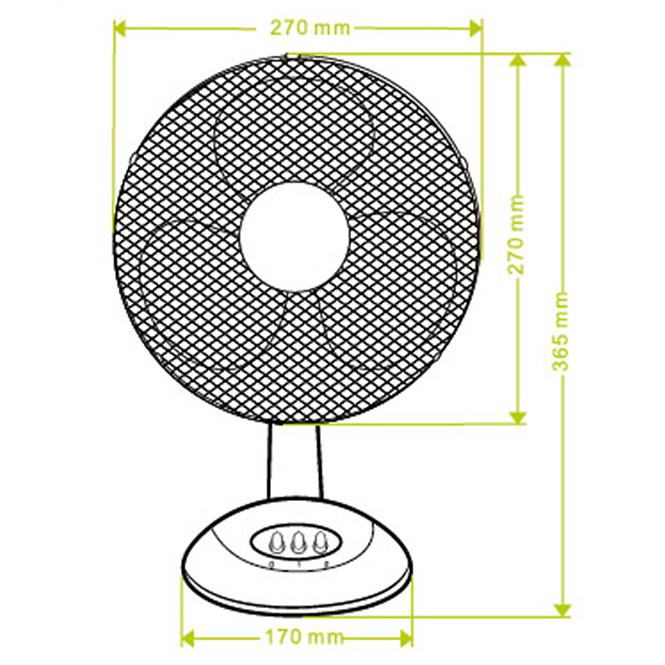 Stolní ventilátor 9” VO0020 Bílý