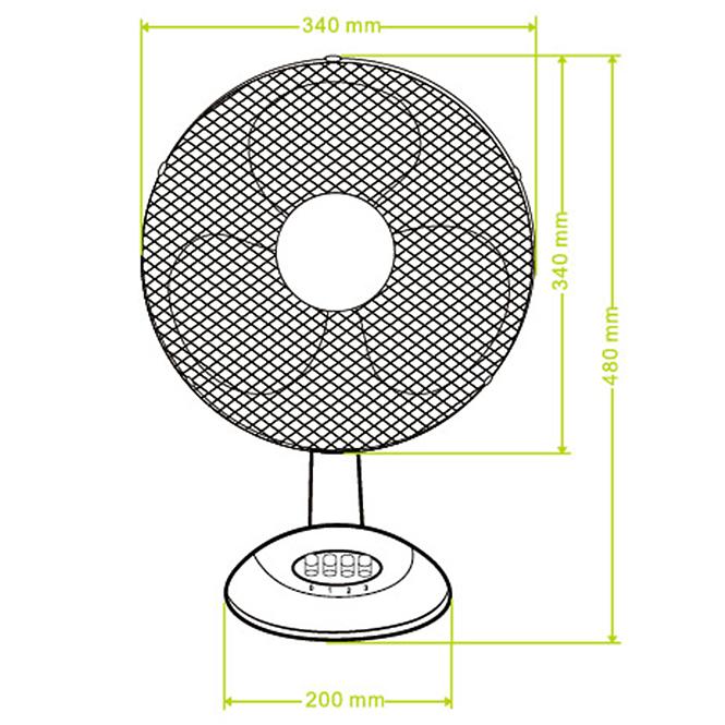 Ventilatorstolny 12” VO0024 bílý