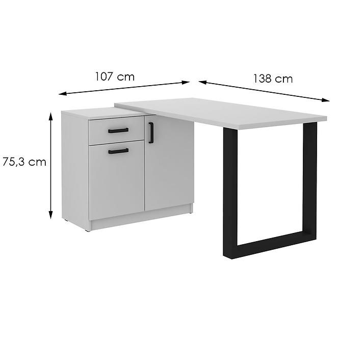 Psací Stůl S Nízkou Komodou Malta světle šedá (prac. deska 28mm) typ 130