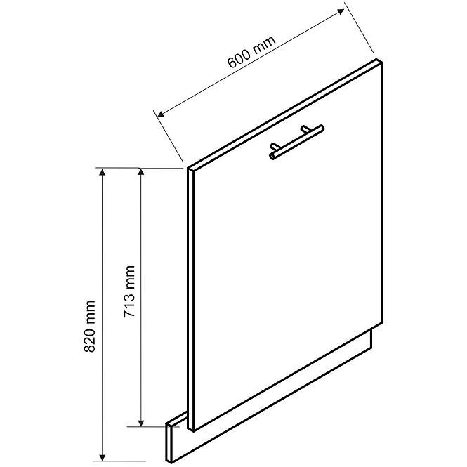 Dvířka pro vestavnou myčku Clara Fz 60 Pz dub artisan