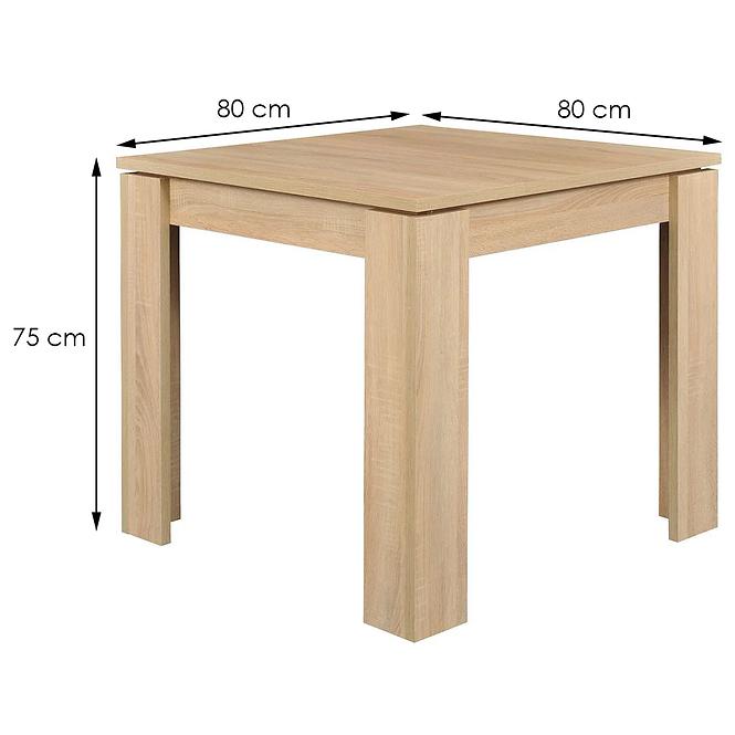 Stůl Inter 80x80x75 přírodní 618506